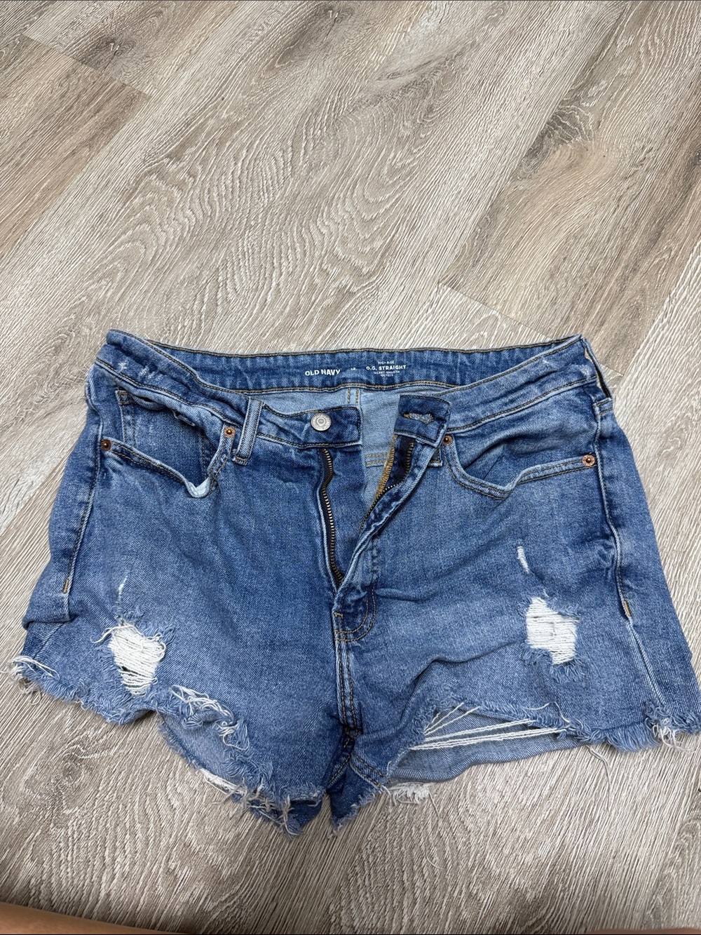Old Navy Women's Distressed Blue Denim Shorts